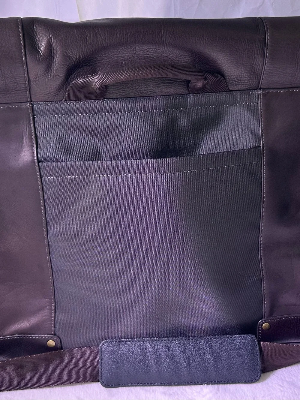 Men's Leather Messenger Bag - Black